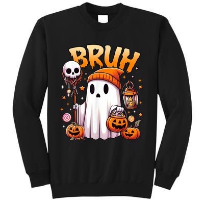 Bruh Ghost Halloween Cute Ghost Trick Or Treat Candy Sweatshirt