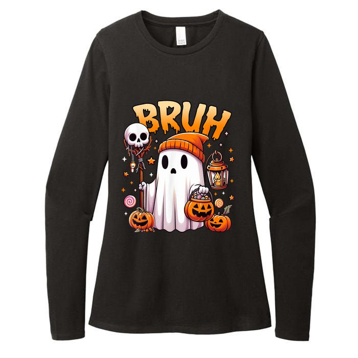 Bruh Ghost Halloween Cute Ghost Trick Or Treat Candy Womens CVC Long Sleeve Shirt