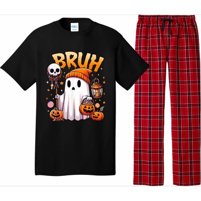 Bruh Ghost Halloween Cute Ghost Trick Or Treat Candy Pajama Set