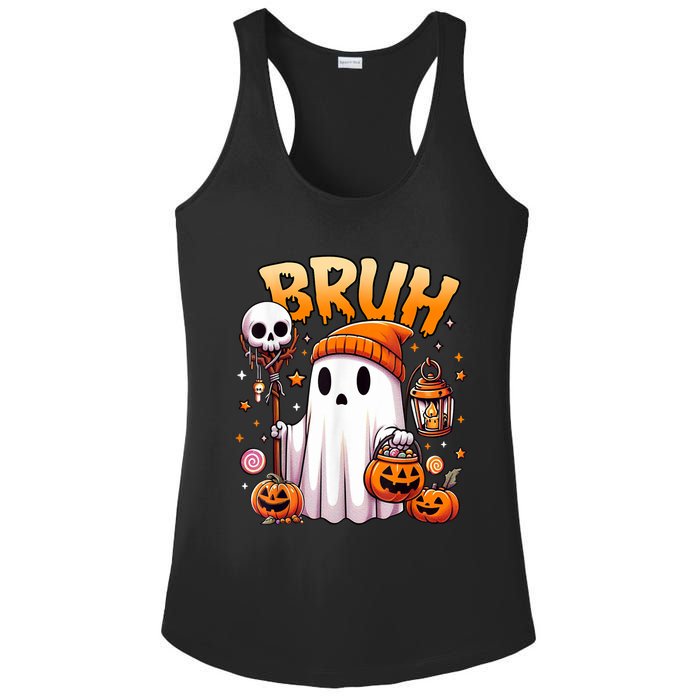 Bruh Ghost Halloween Cute Ghost Trick Or Treat Candy Ladies PosiCharge Competitor Racerback Tank