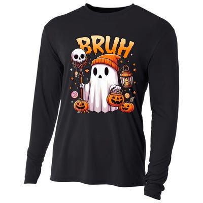 Bruh Ghost Halloween Cute Ghost Trick Or Treat Candy Cooling Performance Long Sleeve Crew