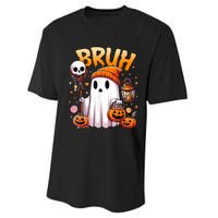 Bruh Ghost Halloween Cute Ghost Trick Or Treat Candy Performance Sprint T-Shirt