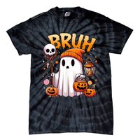 Bruh Ghost Halloween Cute Ghost Trick Or Treat Candy Tie-Dye T-Shirt