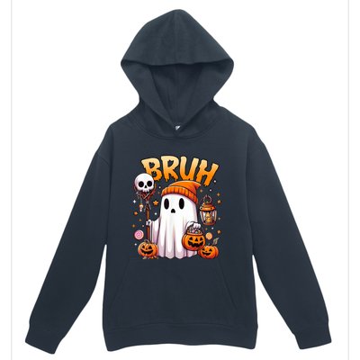 Bruh Ghost Halloween Cute Ghost Trick Or Treat Candy Urban Pullover Hoodie