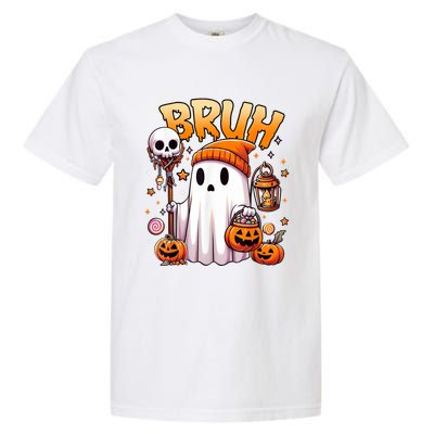 Bruh Ghost Halloween Cute Ghost Trick Or Treat Candy Garment-Dyed Heavyweight T-Shirt