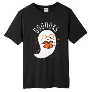 Booooks Ghost Halloween Teacher Book Library Reading Tall Fusion ChromaSoft Performance T-Shirt