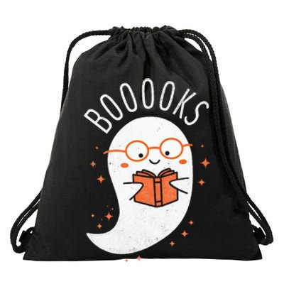 Booooks Ghost Halloween Teacher Book Library Reading Drawstring Bag