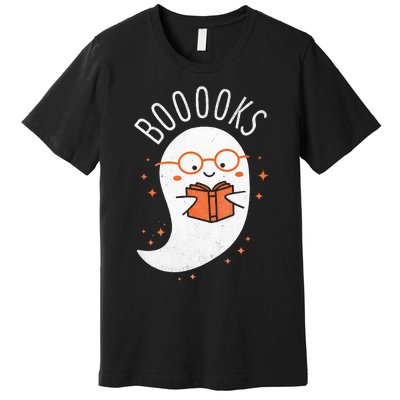 Booooks Ghost Halloween Teacher Book Library Reading Premium T-Shirt