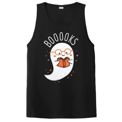 Booooks Ghost Halloween Teacher Book Library Reading PosiCharge Competitor Tank