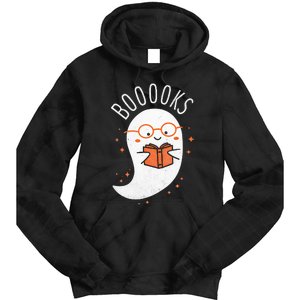 Booooks Ghost Halloween Teacher Book Library Reading Tie Dye Hoodie