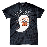 Booooks Ghost Halloween Teacher Book Library Reading Tie-Dye T-Shirt