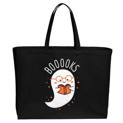 Booooks Ghost Halloween Teacher Book Library Reading Cotton Canvas Jumbo Tote