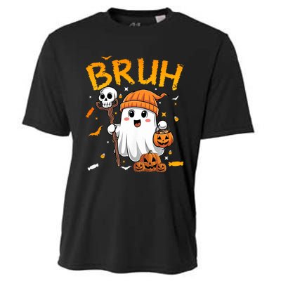 Bruh Ghost Halloween Cute Ghost Candy Funny Halloween Cooling Performance Crew T-Shirt