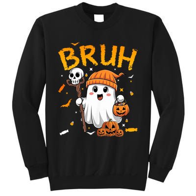 Bruh Ghost Halloween Cute Ghost Candy Funny Halloween Sweatshirt