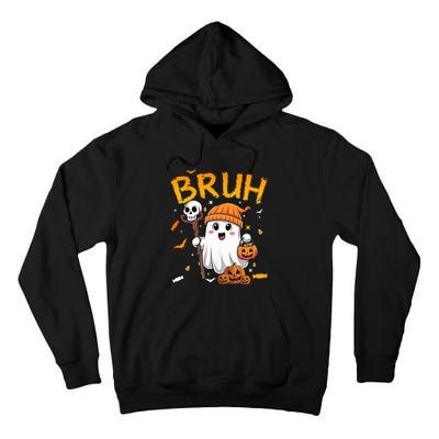 Bruh Ghost Halloween Cute Ghost Candy Funny Halloween Tall Hoodie