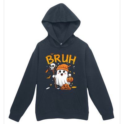 Bruh Ghost Halloween Cute Ghost Candy Funny Halloween Urban Pullover Hoodie