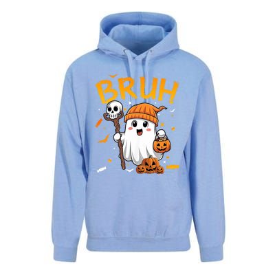 Bruh Ghost Halloween Cute Ghost Candy Funny Halloween Unisex Surf Hoodie