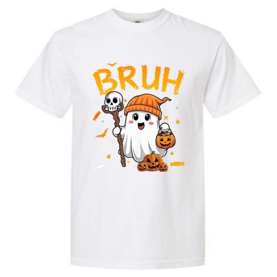 Bruh Ghost Halloween Cute Ghost Candy Funny Halloween Garment-Dyed Heavyweight T-Shirt