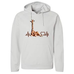 Birthday Giraffe Heartbeat Shirts For Woman Man Performance Fleece Hoodie