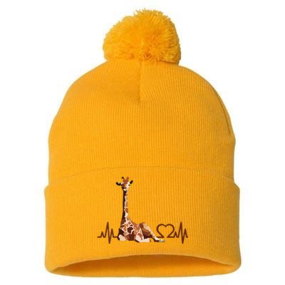 Birthday Giraffe Heartbeat Shirts For Woman Man Pom Pom 12in Knit Beanie