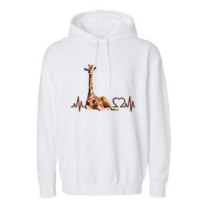 Birthday Giraffe Heartbeat Shirts For Woman Man Garment-Dyed Fleece Hoodie