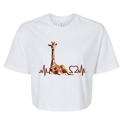 Birthday Giraffe Heartbeat Shirts For Woman Man Bella+Canvas Jersey Crop Tee