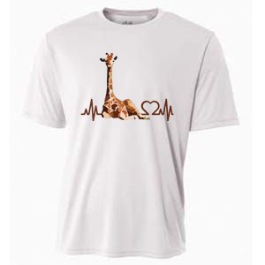 Birthday Giraffe Heartbeat Shirts For Woman Man Cooling Performance Crew T-Shirt