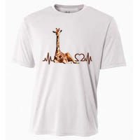 Birthday Giraffe Heartbeat Shirts For Woman Man Cooling Performance Crew T-Shirt