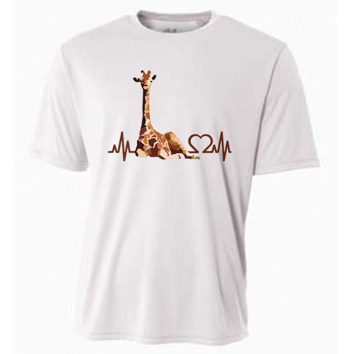 Birthday Giraffe Heartbeat Shirts For Woman Man Cooling Performance Crew T-Shirt