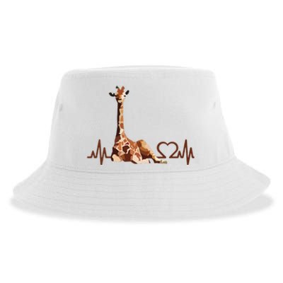 Birthday Giraffe Heartbeat Shirts For Woman Man Sustainable Bucket Hat