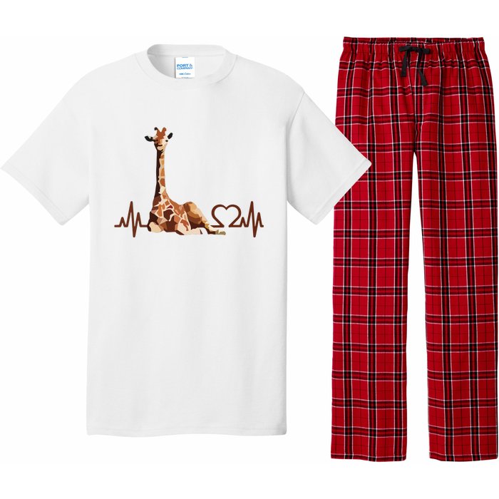 Birthday Giraffe Heartbeat Shirts For Woman Man Pajama Set