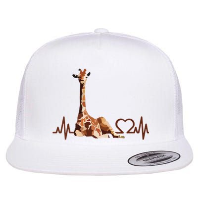 Birthday Giraffe Heartbeat Shirts For Woman Man Flat Bill Trucker Hat