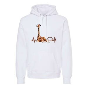 Birthday Giraffe Heartbeat Shirts For Woman Man Premium Hoodie