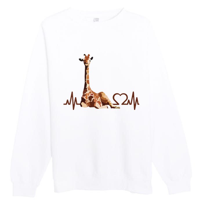 Birthday Giraffe Heartbeat Shirts For Woman Man Premium Crewneck Sweatshirt