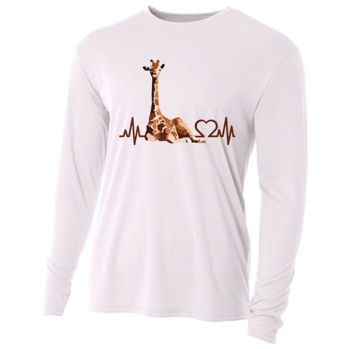 Birthday Giraffe Heartbeat Shirts For Woman Man Cooling Performance Long Sleeve Crew