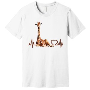 Birthday Giraffe Heartbeat Shirts For Woman Man Premium T-Shirt