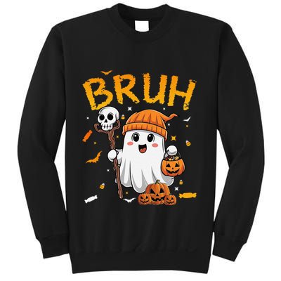 Bruh Ghost Halloween Cute Ghost Candy Funny Halloween Sweatshirt