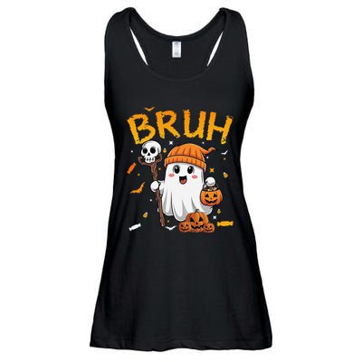 Bruh Ghost Halloween Cute Ghost Candy Funny Halloween Ladies Essential Flowy Tank