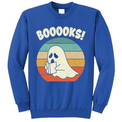 Booooks Ghost Halloween Vintage Teacher Book Library Reading Cute Gift Sweatshirt