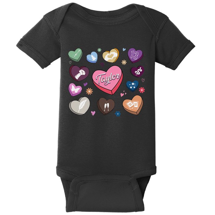 Birthday Groovy Heart Taylor First Name Personalized Baby Bodysuit