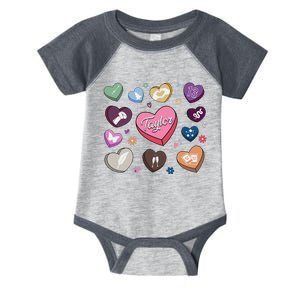 Birthday Groovy Heart Taylor First Name Personalized Infant Baby Jersey Bodysuit