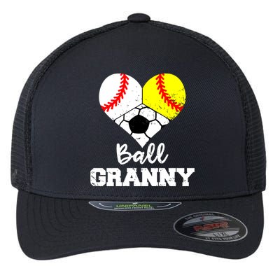 Ball Granny Heart Funny Baseball Softball Soccer Granny Gift Flexfit Unipanel Trucker Cap