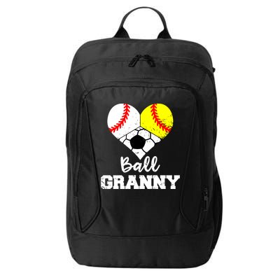 Ball Granny Heart Funny Baseball Softball Soccer Granny Gift City Backpack
