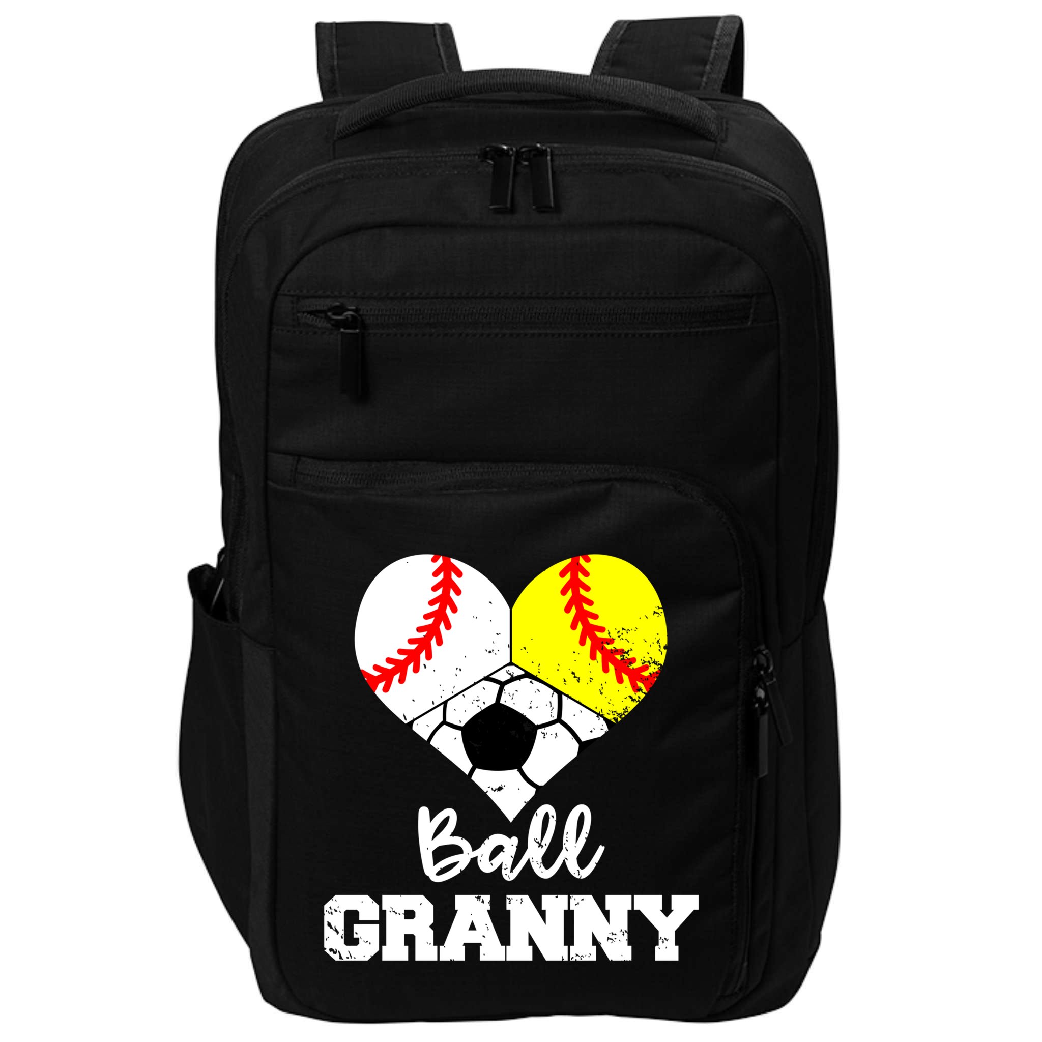 Ball Granny Heart Funny Baseball Softball Soccer Granny Gift Impact Tech Backpack