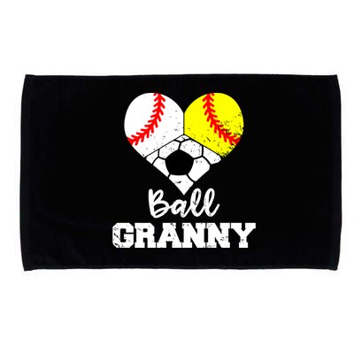 Ball Granny Heart Funny Baseball Softball Soccer Granny Gift Microfiber Hand Towel
