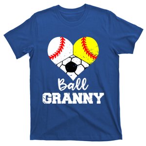 Ball Granny Heart Funny Baseball Softball Soccer Granny Gift T-Shirt