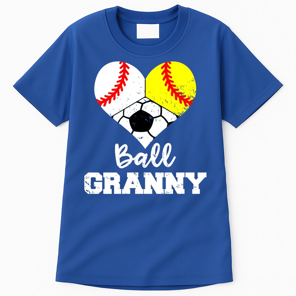 Ball Granny Heart Funny Baseball Softball Soccer Granny Gift Tall T-Shirt