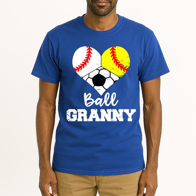 Ball Granny Heart Funny Baseball Softball Soccer Granny Gift Tall T-Shirt