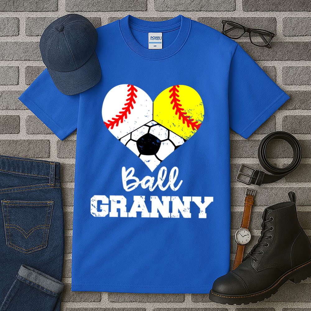 Ball Granny Heart Funny Baseball Softball Soccer Granny Gift Tall T-Shirt