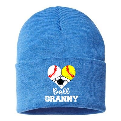 Ball Granny Heart Funny Baseball Softball Soccer Granny Gift Sustainable Knit Beanie